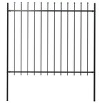 vidaXL Clôture de jardin avec dessus en lance Acier 1 7 x 1 5 m Noir