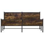 vidaXL Cadre de lit en métal sans matelas chêne fumé 200x200 cm