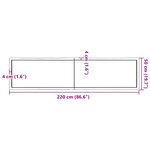 vidaXL Dessus de table bois massif traité bordure assortie
