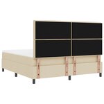 vidaXL Lit à ressorts avec matelas et lumière LED crème 180x200 cm tissu