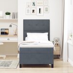 Lit à ressorts vidaXL avec matelas et LED Gris foncé 90x200 cm Velours