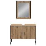 vidaXL Ensemble de meubles de salle de bain 3 pièces en chêne artisanal en bois d'ingénierie