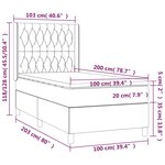 vidaXL Sommier à lattes de lit avec matelas Gris foncé 100x200cm Tissu