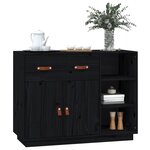 vidaXL Buffet Noir 98 5x40x75 cm Bois massif de pin