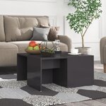 vidaXL Tables basses 4 Pièces gris brillant 33x33x33 cm bois d'ingénierie