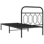 vidaXL Cadre de lit métal sans matelas avec tête de lit noir 90x200 cm
