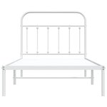vidaXL Cadre de lit métal sans matelas et tête de lit blanc 100x190 cm