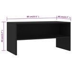 vidaXL Meuble TV Noir 80x40x40 cm Bois d’ingénierie