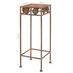 vidaXL Set de supports de plantes 3 Pièces Style vintage Métal rouillé