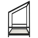 vidaXL Cadre de lit pour enfants noir 90x190 cm bois de pin massif