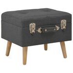 vidaXL Tabourets de rangement lot de 3 Gris foncé Tissu