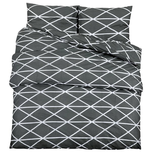 vidaXL Ensemble de housse de couette Gris 140x200 cm Coton