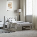 vidaXL Cadre de lit métal sans matelas et tête de lit blanc 100x190 cm