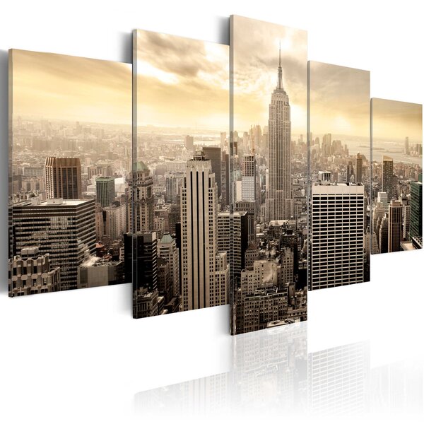 Tableau - new york et lever de soleil l x h en cm 200x100
