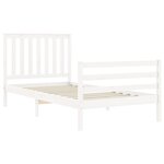 vidaXL Cadre de lit et tête de lit blanc 100x200 cm bois massif