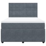 vidaXL Sommier à lattes de lit et matelas Gris foncé 140x190cm Velours