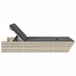 vidaXL Chaise longue double avec coussins gris clair résine tressée