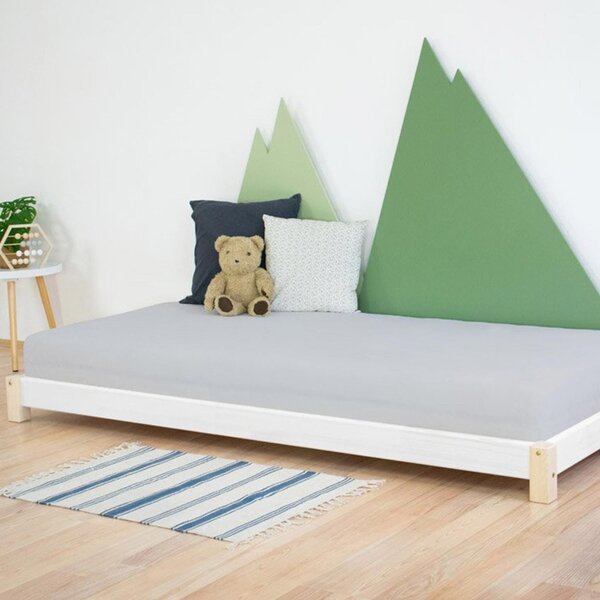Lit simple TEENY 80 x 160 naturel et blanc