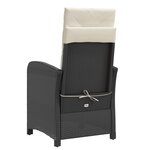 vidaXL Chaise inclinable de jardin et repose-pied noir résine tressée
