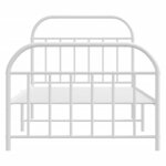 vidaXL Cadre de lit métal avec tête de lit/pied de lit blanc 107x203cm