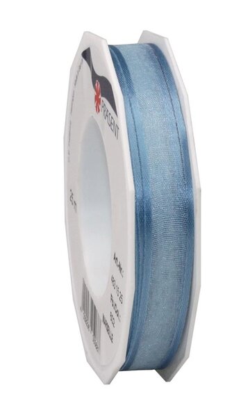 Organza marseille 25-m-rouleau 15 mm  bleu ciel