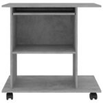 vidaXL Bureau d'ordinateur Gris béton 80x50x75 cm Bois d'ingénierie