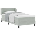 Lit Box Spring vidaXL avec Matelas Gris clair 90x190 cm en Velours