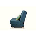 COMFORT BULTEX Banquette clic - Tissu bleu + Coussins déco jungle - 193 x 95 x 101- MONA