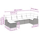 vidaXL Ensemble de Canapés de Jardin 7 Pièces avec Coussins Noir Poly Rattan