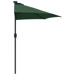 vidaXL Parasol de Jardin Demi avec Poteau en Aluminium Vert 294 cm