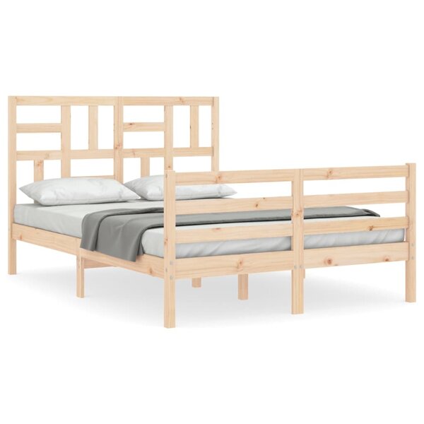 vidaXL Cadre de lit avec tête de lit 140x200 cm bois massif