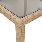 vidaXL Ensemble à manger de jardin et coussins 3 Pièces beige rotin verre