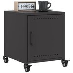 vidaXL Tables de chevet 2 Pièces noir 36x39x43 5 cm acier