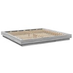 vidaXL Cadre de lit et lumières LED sans matelas sonoma gris 200x200cm