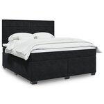 vidaXL Sommier à lattes de lit avec matelas Noir 180x200 cm Velours