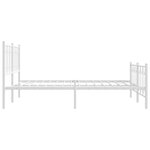 vidaXL Cadre de lit métal avec tête de lit/pied de lit blanc 160x200cm