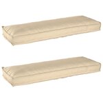 vidaXL Coussins de palette pour banc 2 Pièces Beige 120x40x8 cm Tissu Oxford