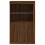 vidaXL Armoire latérale avec lumières LED chêne marron bois ingénierie