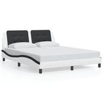 vidaXL Cadre de lit sans matelas blanc et noir 160x200 cm similicuir