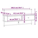 vidaXL Meuble TV mural chêne fumé 100 5x30x51 cm bois d'ingénierie