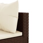 vidaXL Salon de jardin 4 Pièces avec coussins Marron Résine tressée