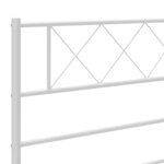 vidaXL Tête de lit métal blanc 150 cm