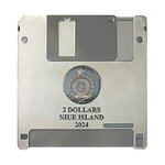 FLOPPY DISK TechStalgic 2 Once Argent Monnaie 2 Dollars Niue 2024