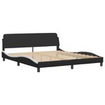 vidaXL Cadre de lit avec lumières LED noir blanc 180x200 cm similicuir
