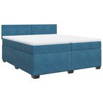 vidaXL Sommier à lattes de lit et matelas Bleu foncé 200x200cm Velours