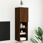 vidaXL Meuble TV avec lumières LED chêne marron 30 5x30x102 cm