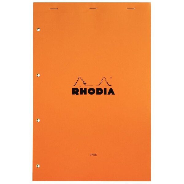 Bloc bureau rhodia n°119 format a+ 21 x 31 8 cm perforé 4 trous jaune ligné 80 feuilles - lot de 5
