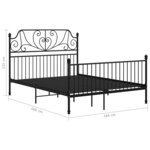 vidaXL Cadre de lit sans matelas noir métal 160x200 cm