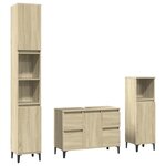 vidaXL Ensemble de meubles de salle de bain 3 Pièces chêne sonoma