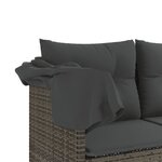 vidaXL Salon de jardin 5 Pièces avec coussins gris résine tressée